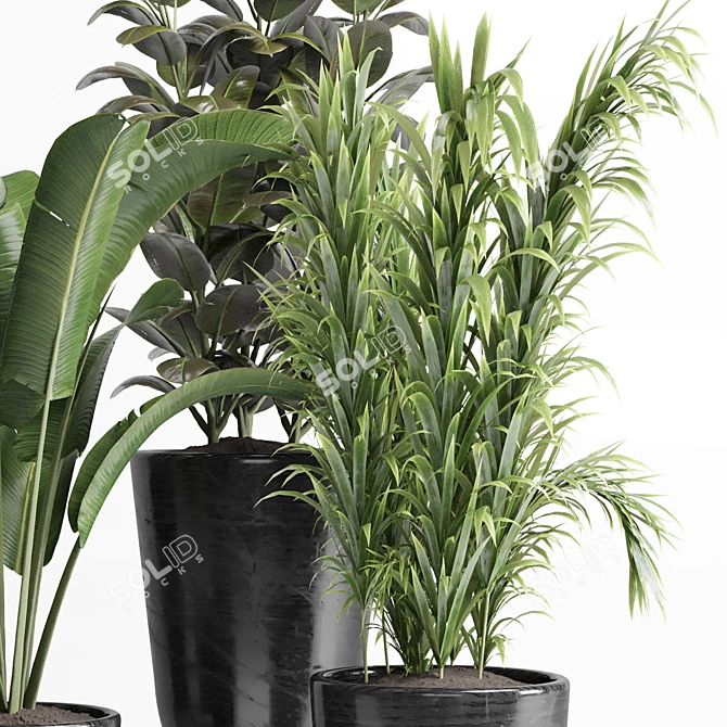 Concrete Palm Collection: Indoor/Outdoor Plant Pot 3D model image 3