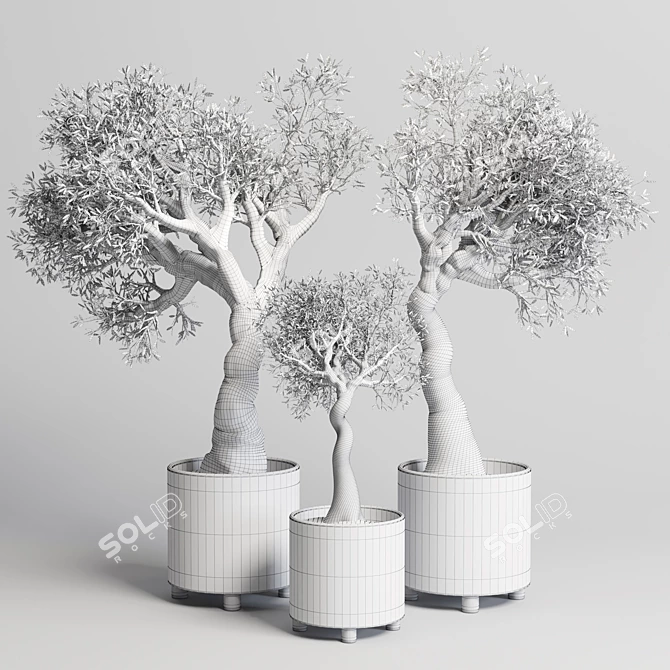 Handmade Pottery Family Tree Indoor Plant Vase 3D model image 6