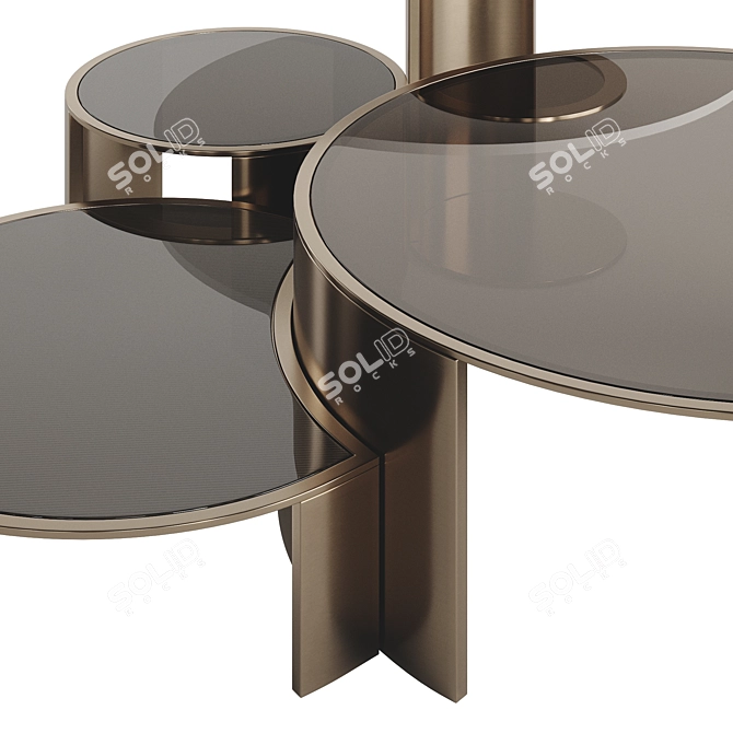 Fendi Constellation Lite Gold Coffee Table 3D model image 4