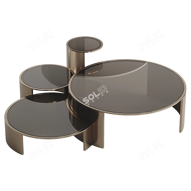 Fendi Constellation Lite Gold Coffee Table 3D model image 5