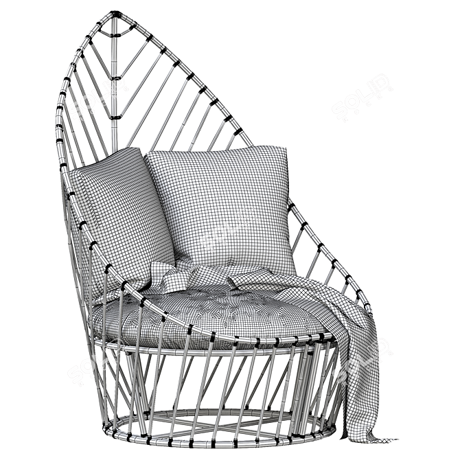 Palm Bliss Lounge Chair 3D model image 5