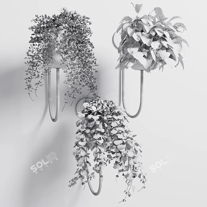 Metal Stand Wall Vase - Indoor Plant 101 3D model image 4