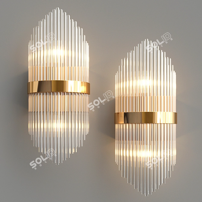 Harmony Glow: Contemporary Glass Wall Lamp 3D model image 1