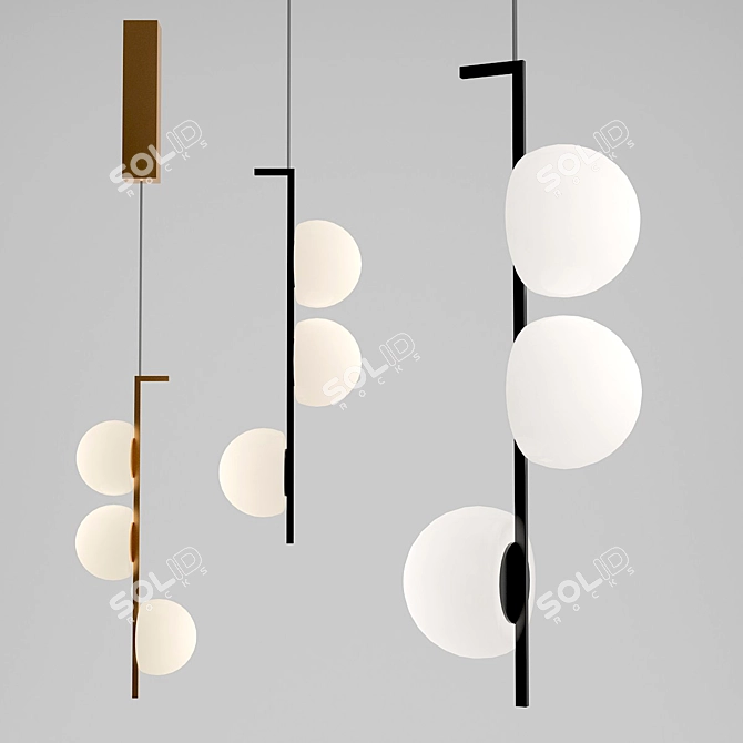 Suspended LED Lamps with Matte Plafonds 3D model image 1