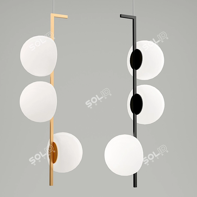 Suspended LED Lamps with Matte Plafonds 3D model image 2