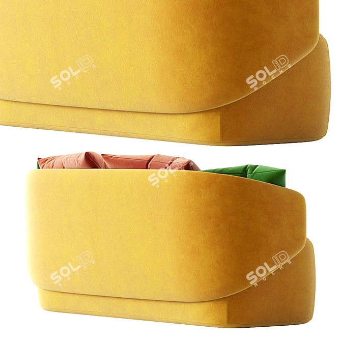 Elegant Crescent Sofa 3D model image 4