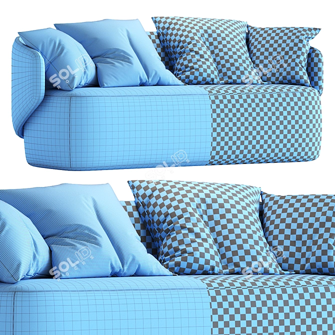 Elegant Crescent Sofa 3D model image 6