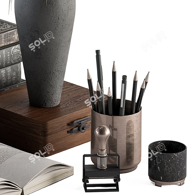 Vintage Style Ornamental Set - 70 Pieces 3D model image 5