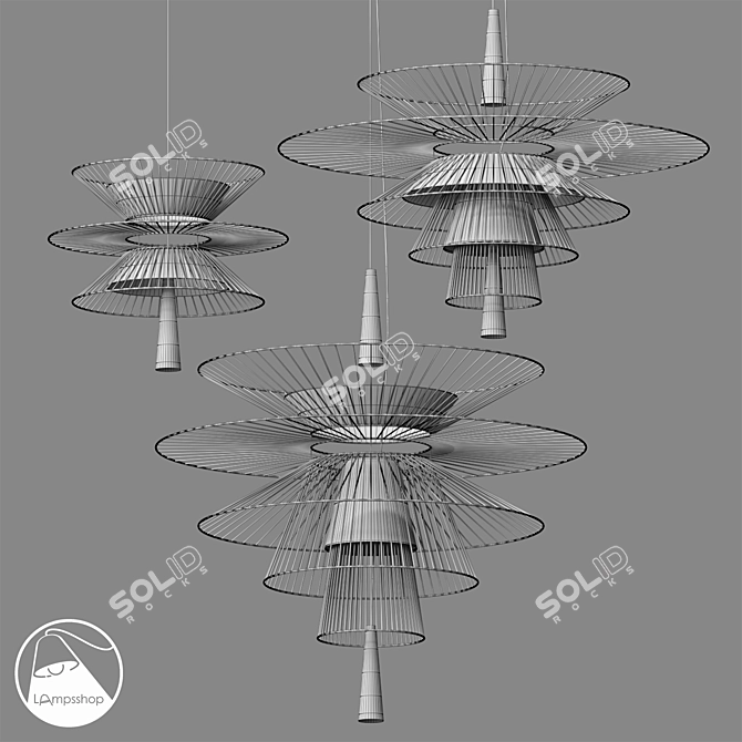 Orner Chandelier: Elegant and Versatile Lighting 3D model image 2