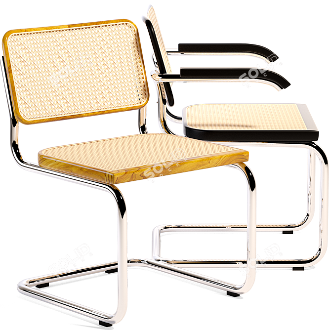 Modern Marcel Breuer Cesca Armchair 3D model image 1