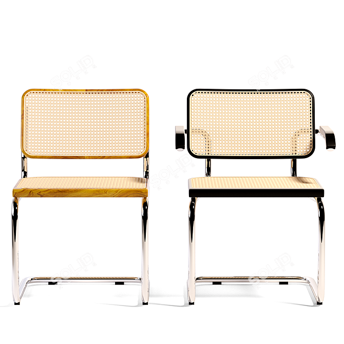 Modern Marcel Breuer Cesca Armchair 3D model image 2