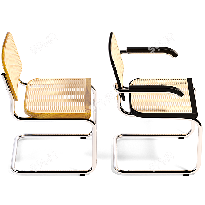 Modern Marcel Breuer Cesca Armchair 3D model image 3