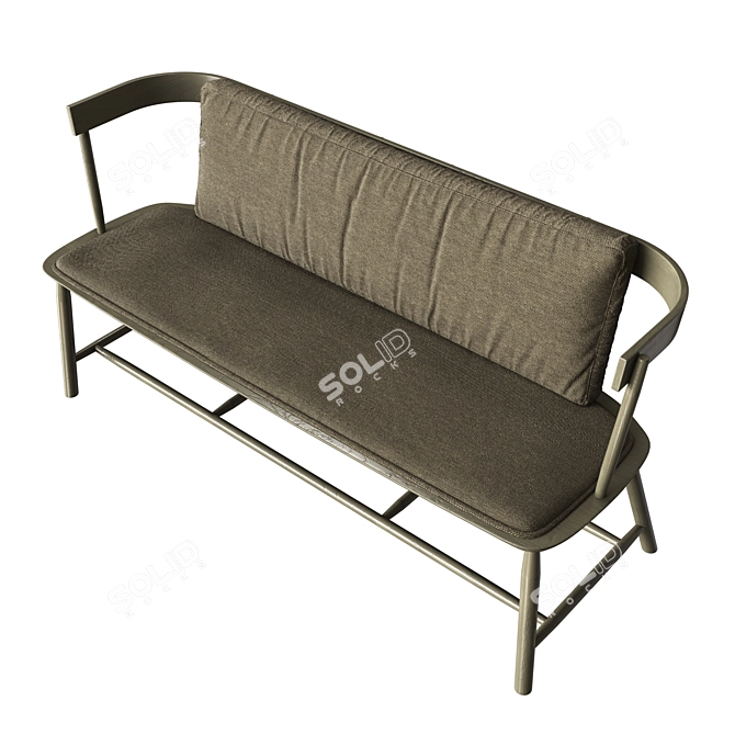 Oiseau Bench: Delicate Elegance in Seating 3D model image 5