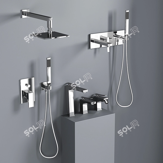 Paffoni Elys Bathroom Faucet Set 3D model image 3