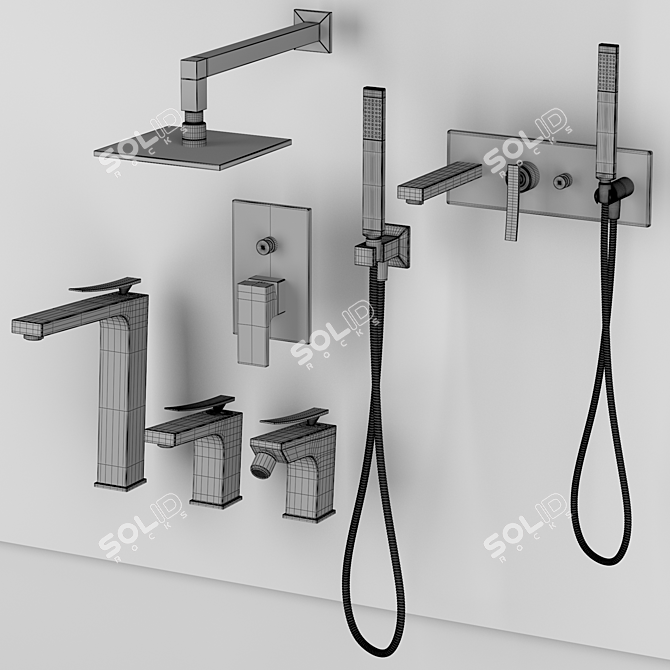 Paffoni Elys Bathroom Faucet Set 3D model image 4