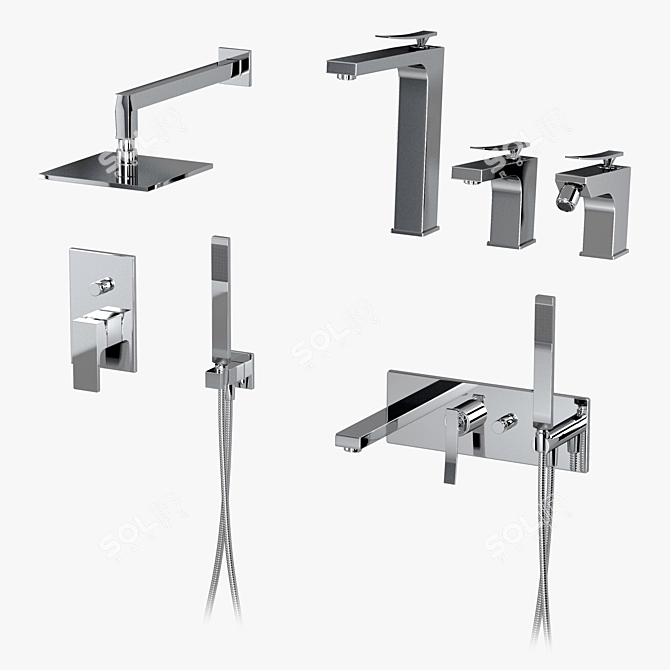 Paffoni Elys Bathroom Faucet Set 3D model image 5