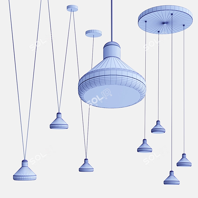 Elegant Antares Pendant Lights 3D model image 3