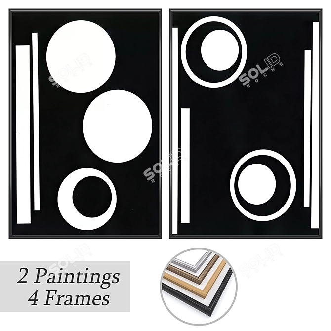 Elegant Wall Art Set: No. 3625 3D model image 1