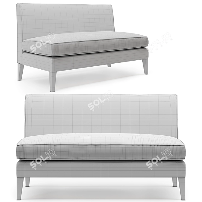 Hall Sofa: Classic Design with a Contemporary Twist 3D model image 2