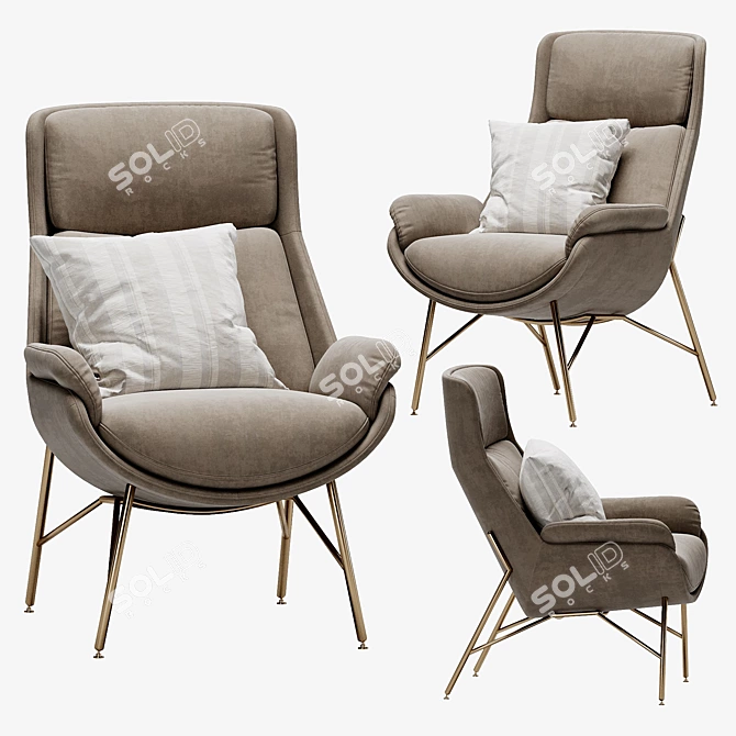 Luxurious Ditre Italia Beetle Armchair 3D model image 1