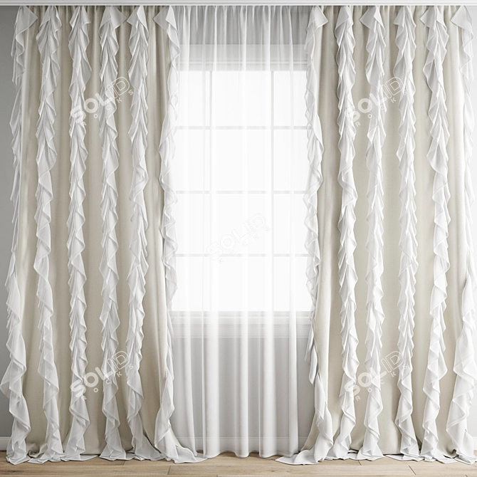 Polygonal Curtain Model 3D model image 1