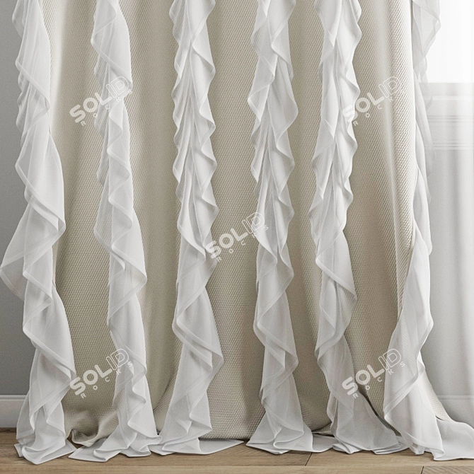 Polygonal Curtain Model 3D model image 2