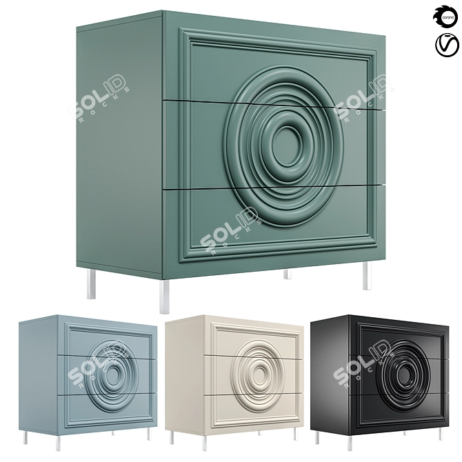 Modern 4-Drawer Chest of Drawers 3D model image 1