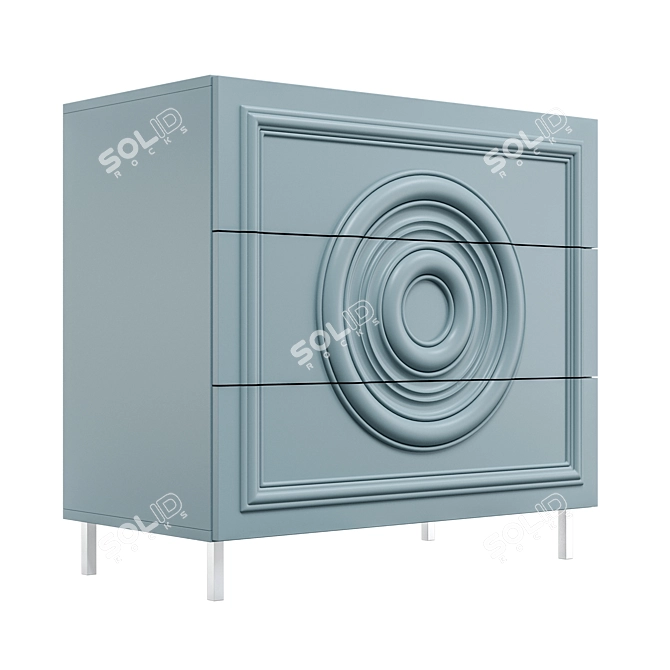 Modern 4-Drawer Chest of Drawers 3D model image 3