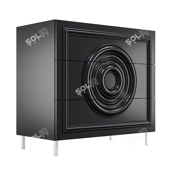 Modern 4-Drawer Chest of Drawers 3D model image 4