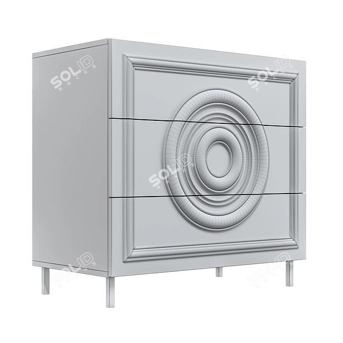 Modern 4-Drawer Chest of Drawers 3D model image 6