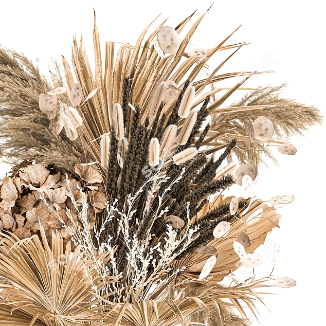 Botanical Beauty: Dried Flower Bouquet 3D model image 2