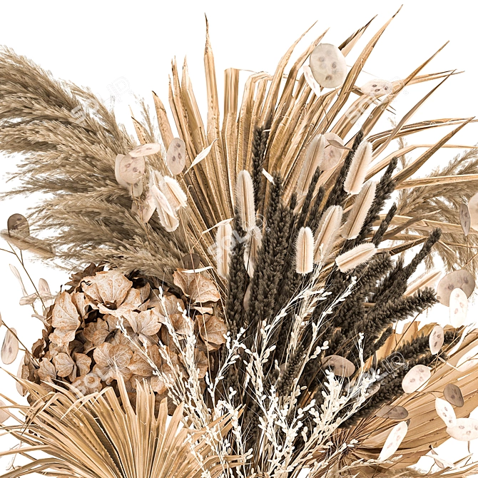 Botanical Beauty: Dried Flower Bouquet 3D model image 5