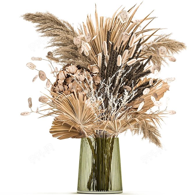 Botanical Beauty: Dried Flower Bouquet 3D model image 6