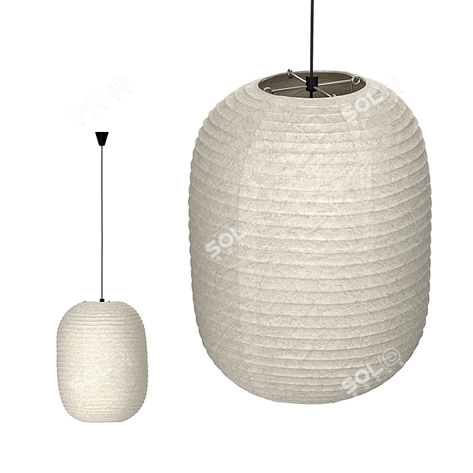 Chinese Paper Lanterns: Various Shapes, 40-60cm Diameter 3D model image 5