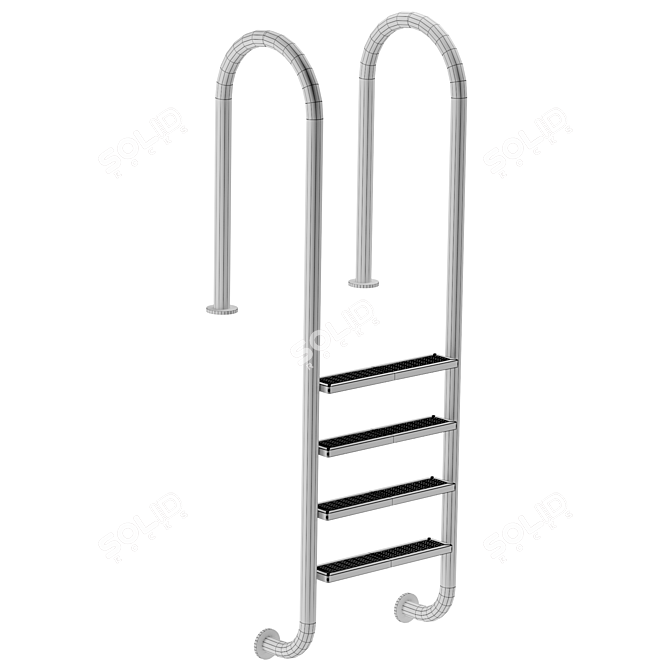 Sturdy Pool Ladder for Safe Entry 3D model image 2