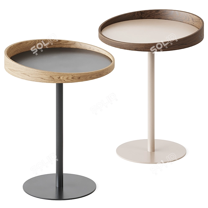 Modern Crater End Table 3D model image 1