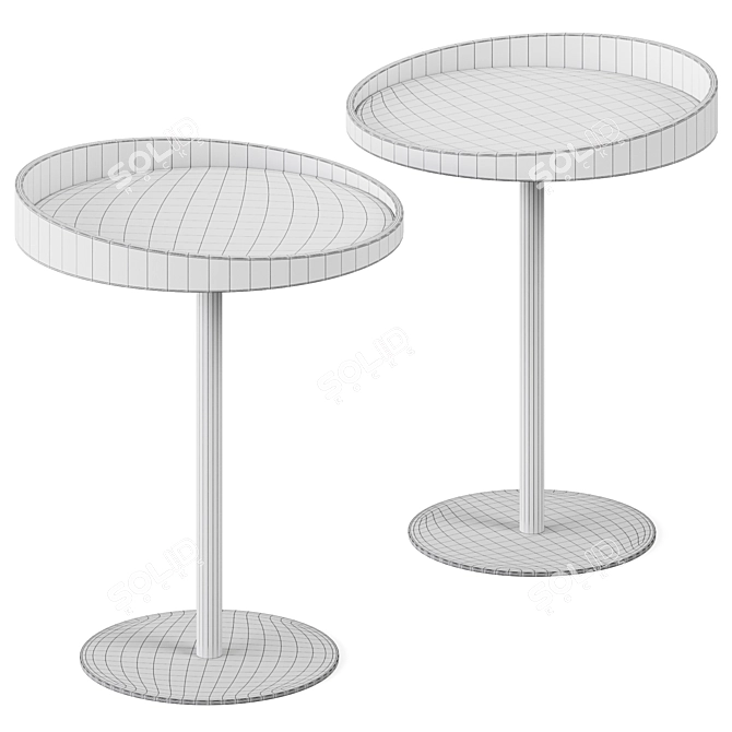 Modern Crater End Table 3D model image 2