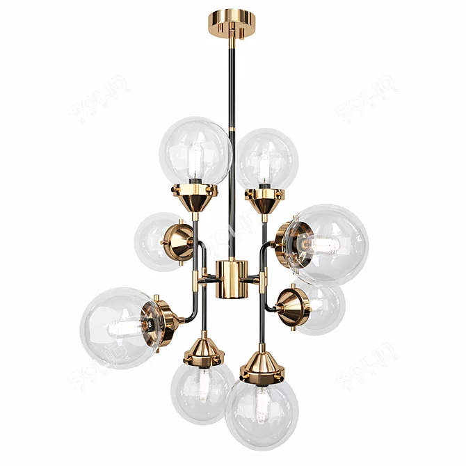 Elegant RIANO Hanging Lamp 3D model image 1