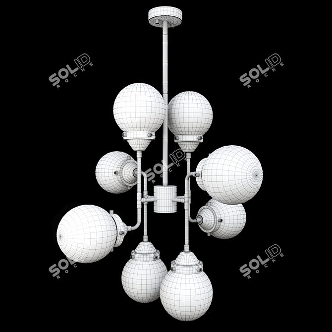 Elegant RIANO Hanging Lamp 3D model image 3