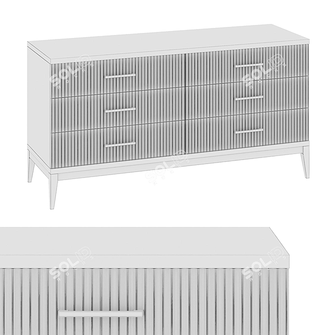 Elegant Melbourne Chest of Drawers 3D model image 2