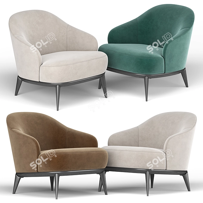 Contemporary Leslie Armchair 3D model image 2