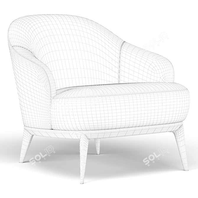 Contemporary Leslie Armchair 3D model image 5