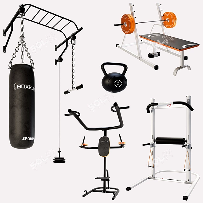 Realistic 3D Gym Equipment Model 3D model image 1