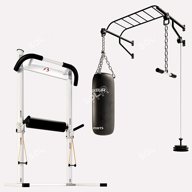 Realistic 3D Gym Equipment Model 3D model image 2