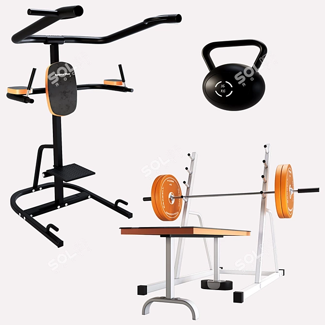 Realistic 3D Gym Equipment Model 3D model image 3