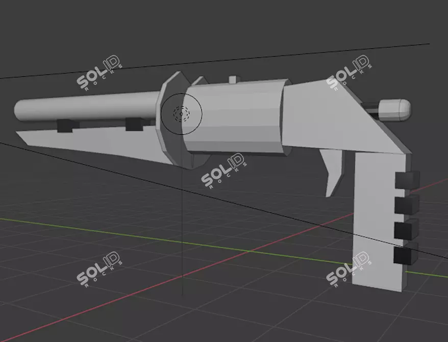 Low Poly Gun with Knife - Compact and Versatile 3D model image 2