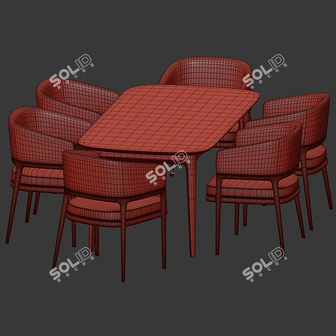 Sleek Dining Set 123: Modern Design, High Quality 3D model image 4