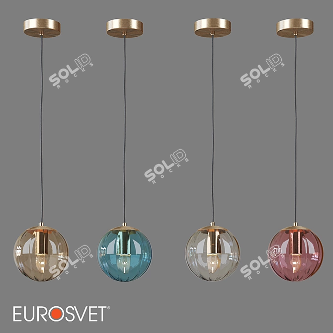 Contemporary Glass Pendant Lamp 3D model image 1