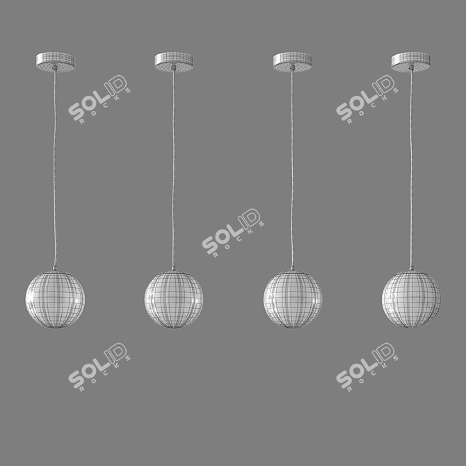 Contemporary Glass Pendant Lamp 3D model image 2