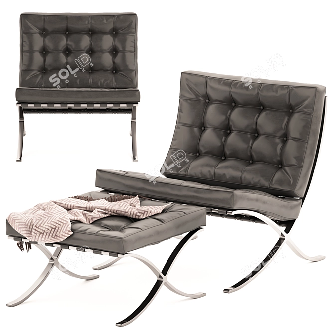 Title: Elegant Barcelona Chair: Perfect Comfort 3D model image 4